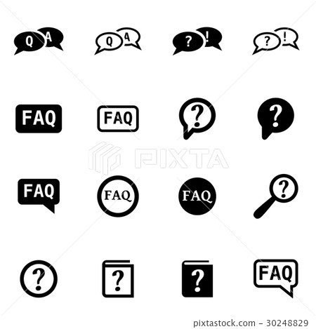Vector black faq icon set Vector black faq icon set 30248829