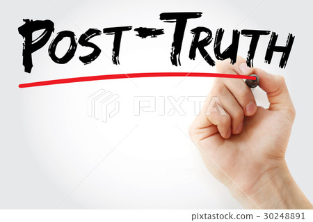 Hand writing Post-Truth with marker 30248891