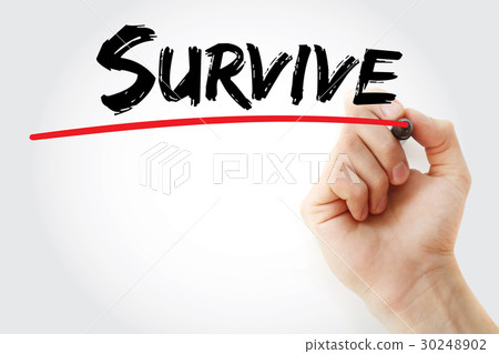 Hand writing Survive with marker 30248902