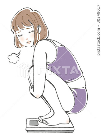 Female Bob Hair riding down on the scale Female Bob Hair riding down on the scale 30249017
