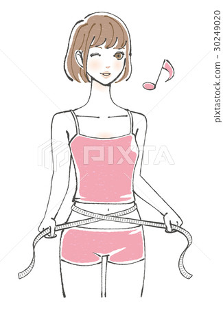  測量她的腰部鮑勃頭髮的女人 30249020