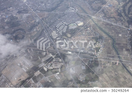 查看從天空周圍的Kobu站北線，船橋，千葉縣，16號公路 30249264