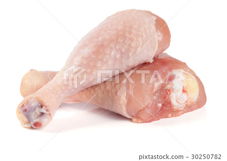 Two raw chicken drumsticks isolated on white Two raw chicken drumsticks isolated on white 30250782