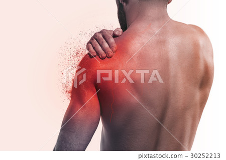 Man with pain in shoulder Man with pain in shoulder 30252213