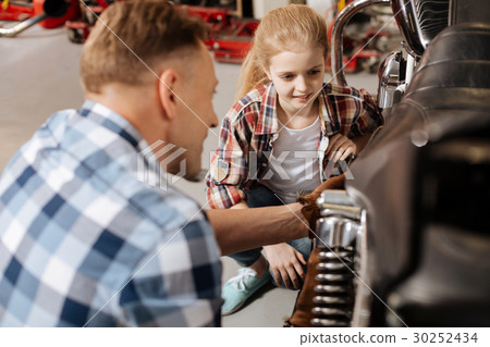 Brilliant eager child listening to dads lecture Brilliant eager child listening to dads lecture 30252434