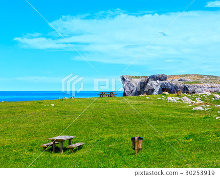 Place of rest on summer blossoming coast. 30253919