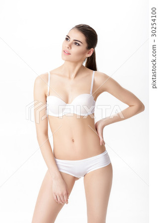 beautiful young brunette woman with perfect sporty beautiful young brunette woman with perfect sporty 30254100