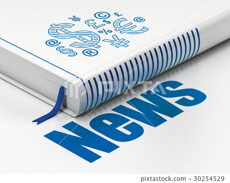 News concept: book Finance Symbol, News on white 30254529