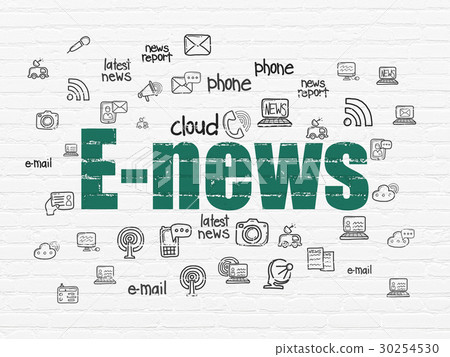 News concept: E-news on wall background 30254530