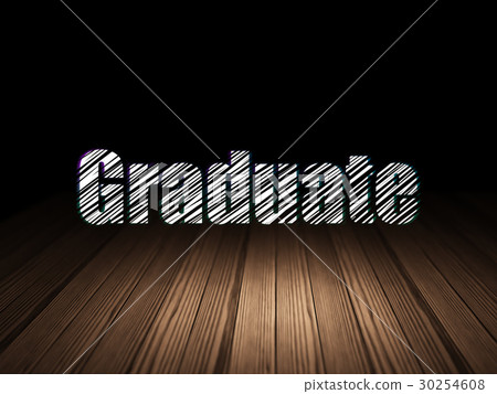 Education concept: Graduate in grunge dark room 30254608