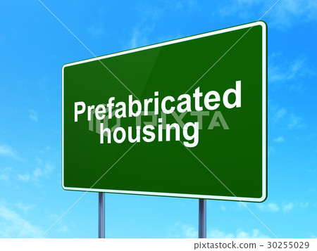 Construction concept: Prefabricated Housing on Construction concept: Prefabricated Housing on 30255029