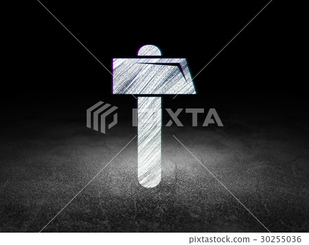 Construction concept: Hammer in grunge dark room Construction concept: Hammer in grunge dark room 30255036