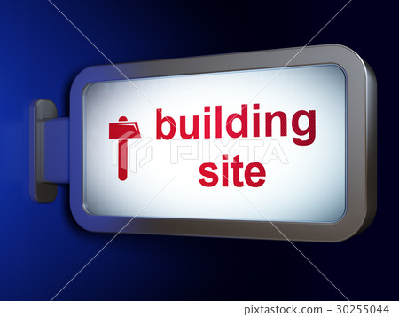 Construction concept: Building Site and Hammer on Construction concept: Building Site and Hammer on 30255044