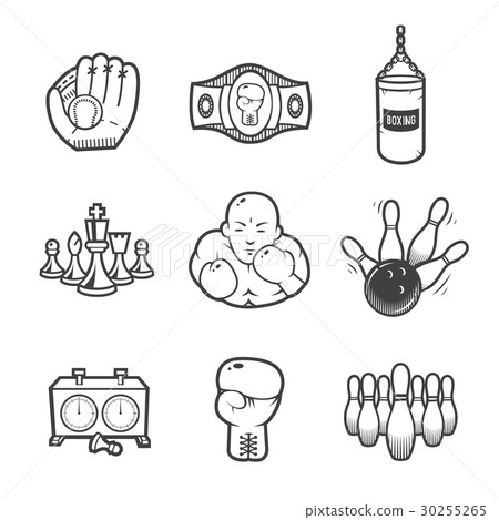 Collection of sport icons. 30255265