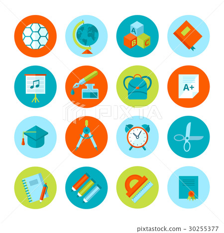 Set of school and education icons. Set of school and education icons. 30255377