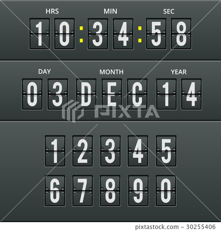Airport characters and numbers in vector clock. Airport characters and numbers in vector clock. 30255406