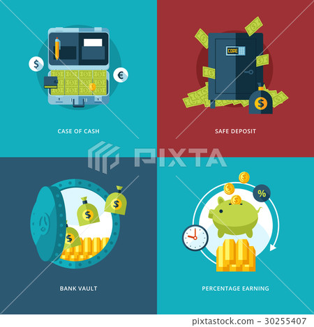 Vector finance and money icons set. 30255407