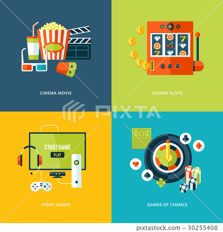 Flat entertainment industries concept Flat entertainment industries concept 30255408