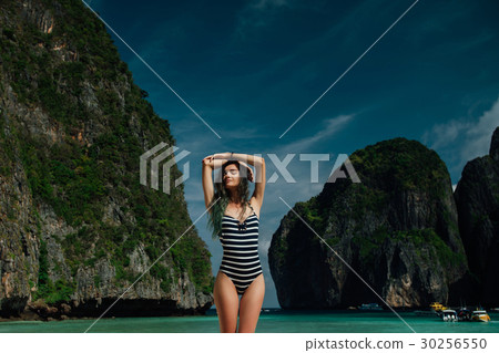 Fashion portrait of a beautiful sexy girl in a 30256550