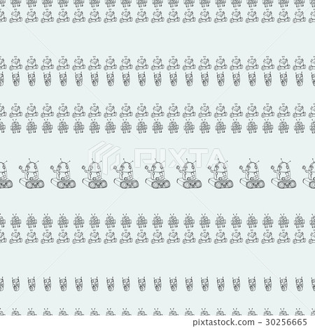 Robot doodles pattern. Robot doodles pattern. 30256665