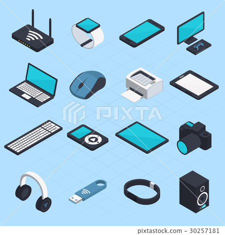 Isometric Wireless Mobile Devices - Stock Illustration [30257181] - PIXTA
