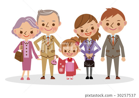 Grandparents and Shichigosan three-year-old girls Grandparents and Shichigosan three-year-old girls 30257537