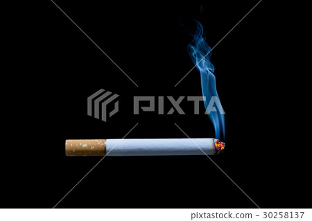 smoking cigarette on black background smoking cigarette on black background 30258137
