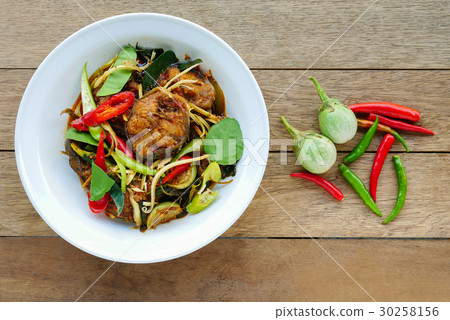 Spicy fried stir catfish with chilli paste Spicy fried stir catfish with chilli paste 30258156