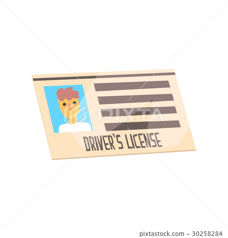 Man driver license identification card. Cartoon Man driver license identification card. Cartoon 30258284
