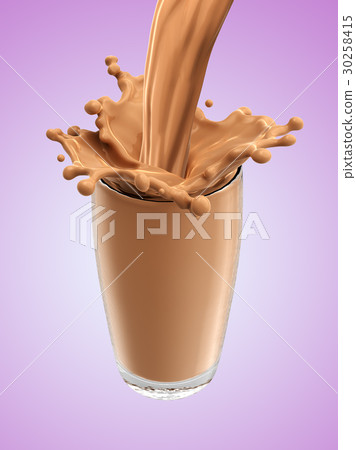 Splash of chocolate milk from the glass 30258415