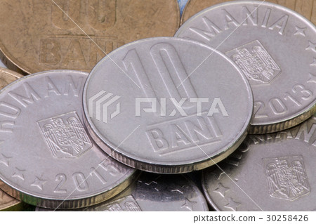 Detail of different Romania Leu coins 30258426