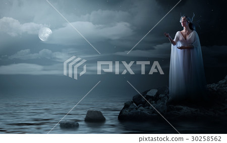 Elven girl on sea coast 30258562