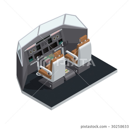 Airplane Interior Isometric Isolated Composition - Stock Illustration ...