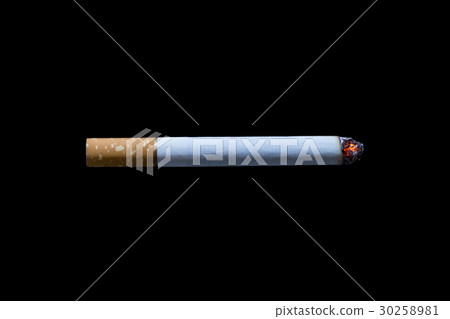 cigarette with ashes isolated on black background cigarette with ashes isolated on black background 30258981