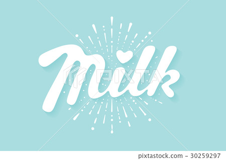 Lettering Milk and milk drop splash Lettering Milk and milk drop splash 30259297