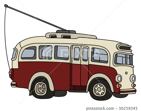 Vintage red trolleybus 30259345