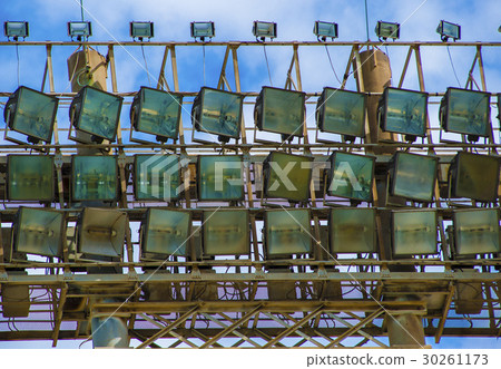 tower lighthouse with powerful light projectors 30261173