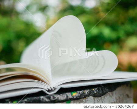 Open book with pages shaped like heart Open book with pages shaped like heart 30264267