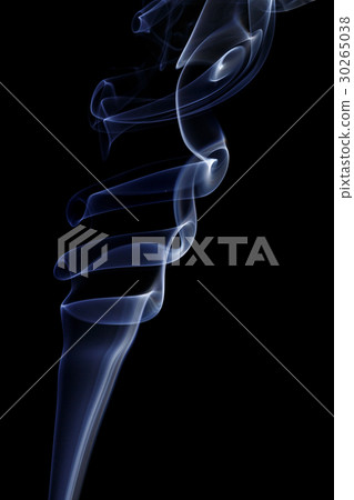 Abstract white blue smoke from aromatic sticks. 30265038