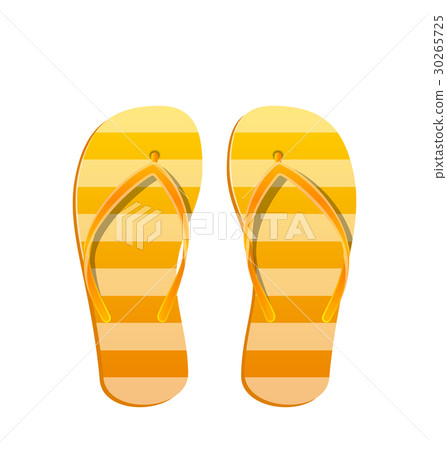 Pair Flip Flops Isolated on White Background - Stock Illustration ...