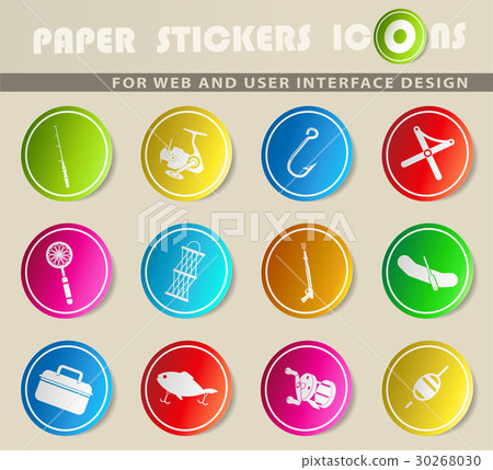 Fishing icon set 30268030