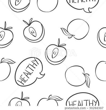 Doodle of apple fruit collection 30268387