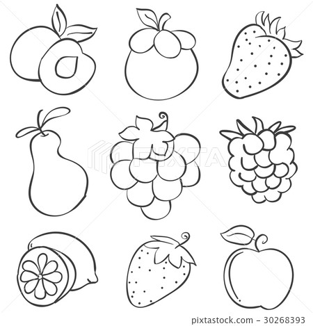 Doodle of fruit design hand draw Doodle of fruit design hand draw 30268393