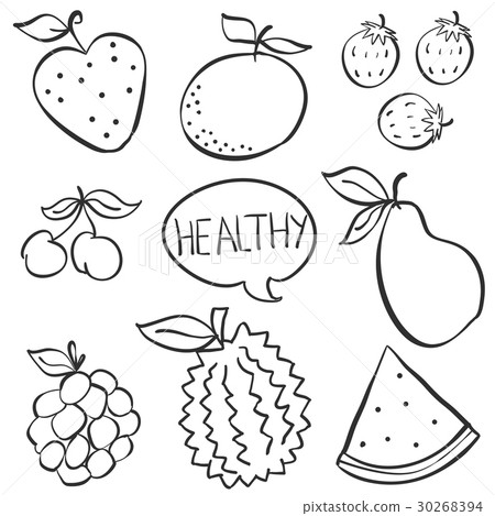 Doodle of fruit various hand draw Doodle of fruit various hand draw 30268394