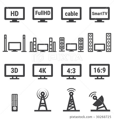TV related vector icon set TV related vector icon set 30268725