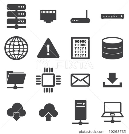 network and server icon set 30268785