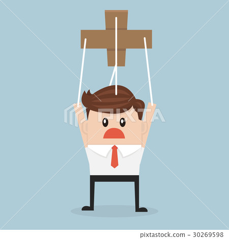 Businessman puppet. vector 30269598