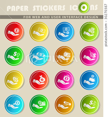 hand and money icon set hand and money icon set 30270387