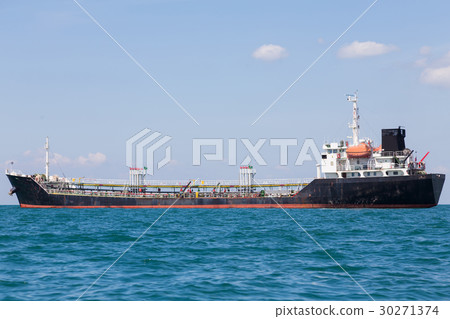 Oil transportation ship over ocean skyline  30271374