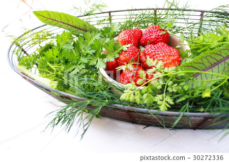 Freshly picked vegetables from home garden 30272336